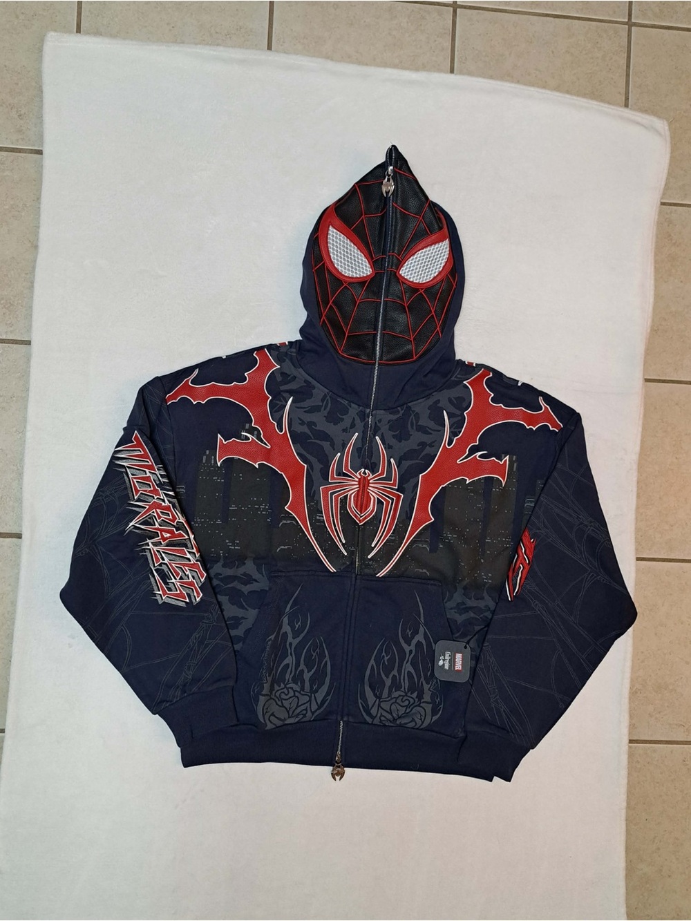 Civil Regime x Spiderman Miles Morales Full-Zip Hoodie with Mask - XL